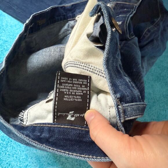 7 For All Mankind Men’s Jeans 33x29 Blue Relaxed Straight Button Fly Made in USA - Picture 8 of 16